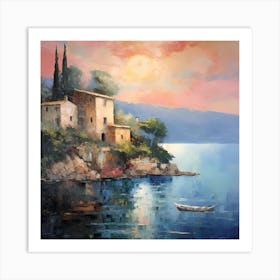 Charm of the Cliffs: Watercolour Bliss Art Print