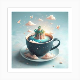 Coffee Cup With Island 1 Art Print