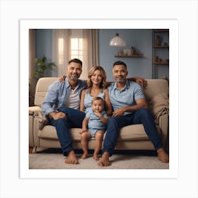 Photo Happy Family Of Father Mother And B 2 Art Print