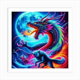 Moon Dragon Art Print