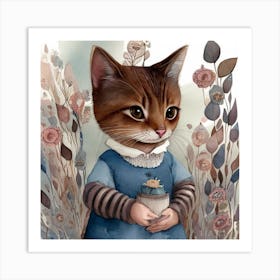 Brown cat Art Print