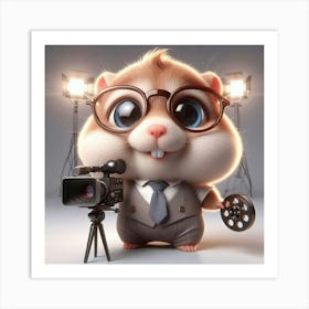 Hamster Holding A Camera Art Print