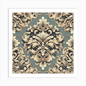 Damask style 1 Art Print