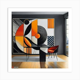 Original Abstract Painting On Canvas Dramatic Wall Art Black Mid Century Modern 2 Art Print