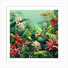 Tropical Jungle Background Art Art Print