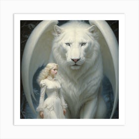 White Lion Art Print