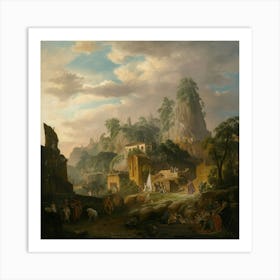 Village In The Mountains Art Print