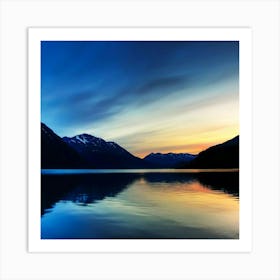 Sunset Over A Lake Art Print