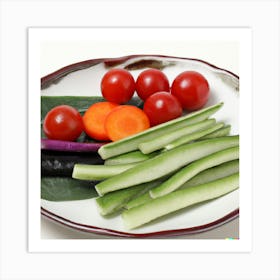 Ukyo E Fruits And Vegetables Art Print