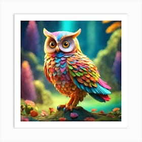 Colorful Owl 43 Art Print