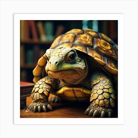 The Tortoise Looking Clever And Determined (1) Art Print