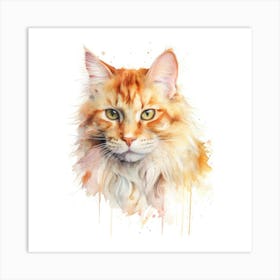 Cymric Cat Portrait 3 Art Print