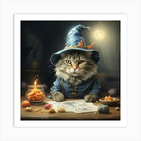 Cat Wizard 3 Art Print