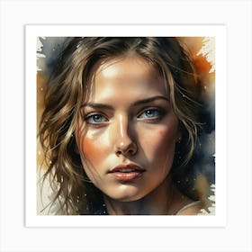 Watercolor Portrait Of A Woman 23 Art Print