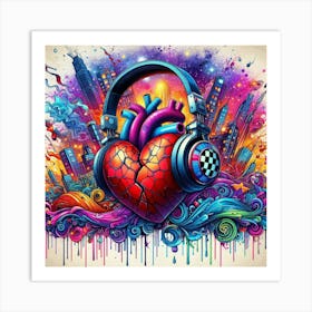 Psychedelic Heart Art Print