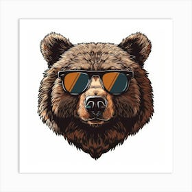 Bear In Sunglasses 2 Art Print