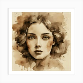 Watercolor Of A Woman 5 Art Print