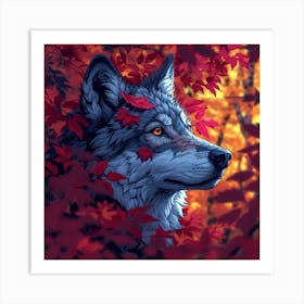 Autumn Wolf Art Print