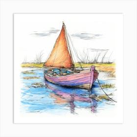 Sailboat On The Water Art Print