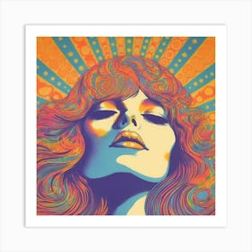 70's Sunshine Girl Vintage Style Poster Art Art Print