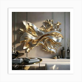 Abstract Gold Wall Art Art Print