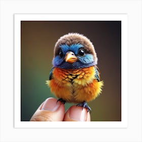 Small Bird On A Hand Art Print