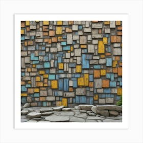 Colorful Wooden Wall Art Print