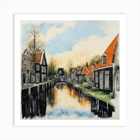 Canal In The Netherlands Art Print