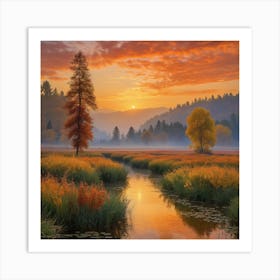 Sunrise In The Valley Art Print