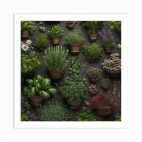 Herbs In Pots Art Print