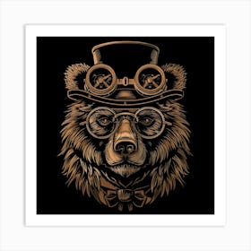 Steampunk Bear 30 Art Print