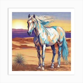 Horse In The Desert Art Print