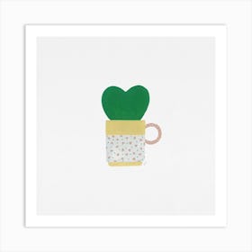 Hoya Heart Plant Coffee Cup Painting Art Print