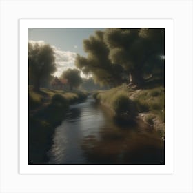 River Near A House Art Print