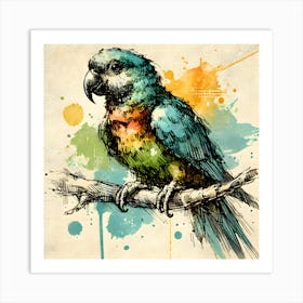 Colorful Parrot Art Print