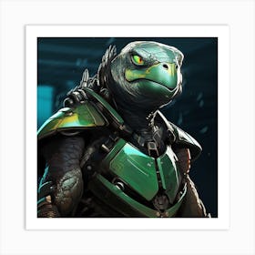 Lizard In Armor Art Print