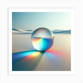Crystal sphere with a desert landscape behind the scene Art Print