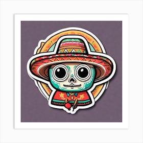 Mexican Sombrero And Pancho Sticker 2d Cute Fantasy Dreamy Vector Illustration 2d Flat Center (17) Art Print