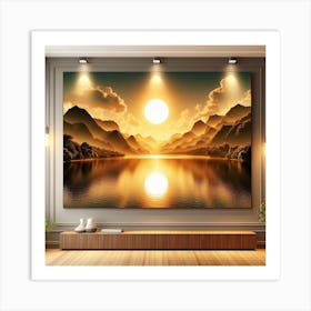 Sunset Over Lake Art Print