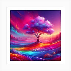 Colorful Tree In The Sky 2 Art Print