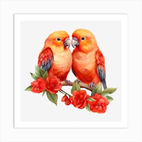 Couple Of Parrots 9 Art Print