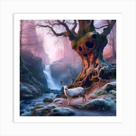 Deer In The Forest 25 Art Print