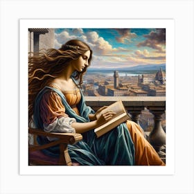 Woman Reading A Book Art Print