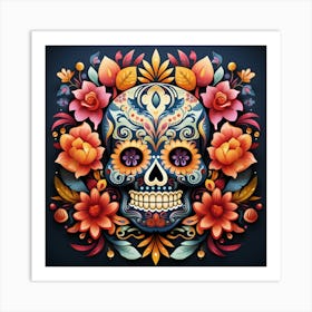 Day Of The Dead Skull 1 Art Print