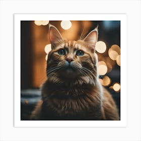 Christmas Cat Art Print