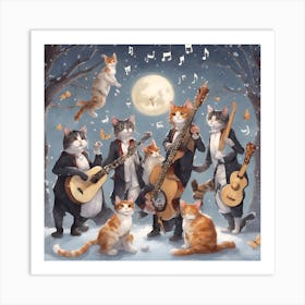 Cats In Tuxedos Art Print