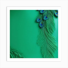 Frosting Background With Peacock Green (1) Art Print