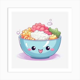 Kawaii Rice Bowl 2 Art Print