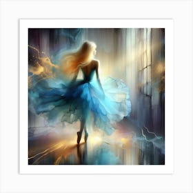 Blue Ballerina Art Print