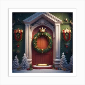 Christmas Decoration On Home Door Epic Royal Background Big Royal Uncropped Crown Royal Jewelry (11) Art Print